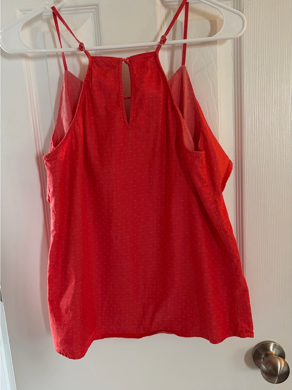 Red Ruffle-Overlay Spaghetti Strap Tank - Picture 2 of 2